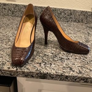 Cole Haan Brown Alligator Heels